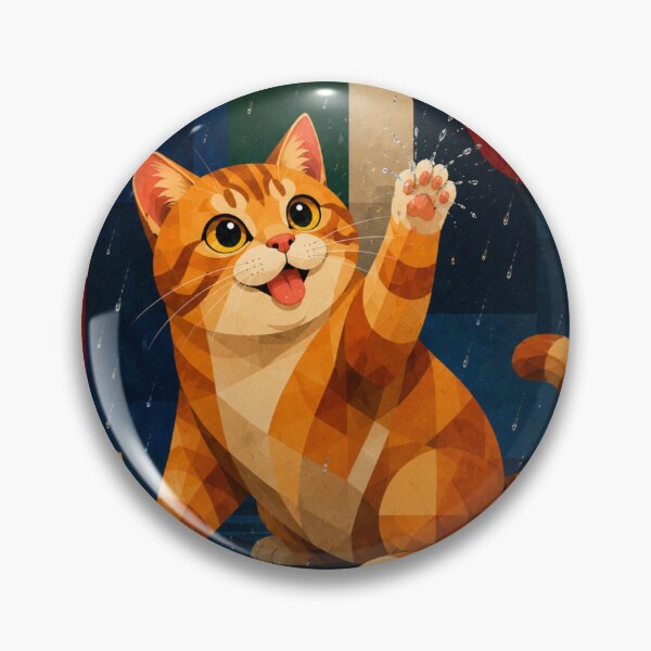 Item preview, Orange Alley Cat Getting Playful in the Rain designed and sold by Mindworx21.