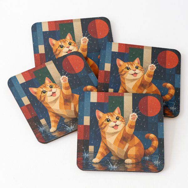 Item preview, Orange Alley Cat Getting Playful in the Rain designed and sold by Mindworx21.