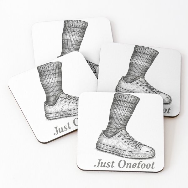 Item preview, Just Onefoot Single Shoe Amputee Joke | One Leg Recovery Sneaker Sticker designed and sold by pawsome purrfect.