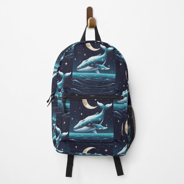 Item preview, Celestial Whale & Crescent Moon – Dreamy Ocean Night Sky Art designed and sold by Deezyned.