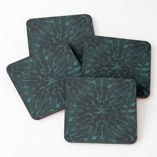 Item preview, Dark Teal Abstract Kaleidoscope Pattern with Midnight Texture designed and sold by TremainDigital.