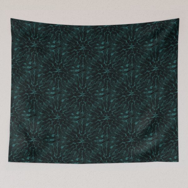 Item preview, Dark Teal Abstract Kaleidoscope Pattern with Midnight Texture designed and sold by TremainDigital.