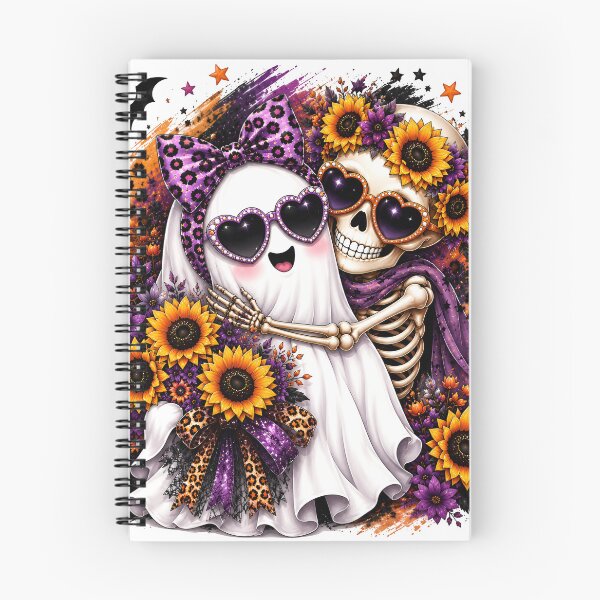 Item preview, Boho Ghost Skeleton Sunflower Hug designed and sold by butterflies-new.