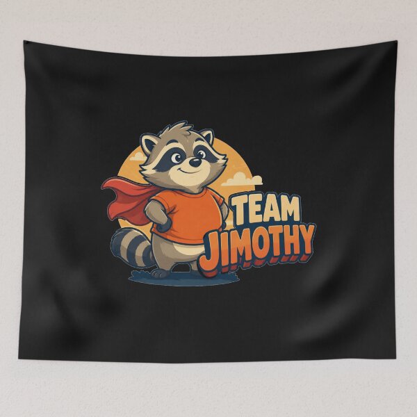 Item preview, Team Jimothy Superhero Cape Cartoon Feral Legend Gift for Raccoon Lovers designed and sold by Nightarel.