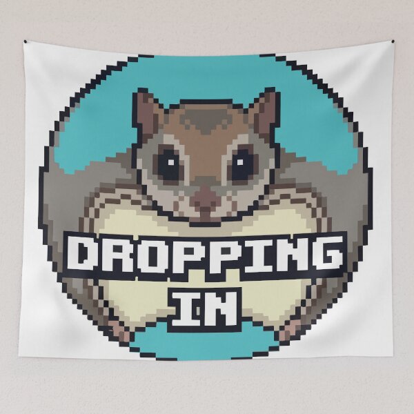 Item preview, Dropping In Momonga Japanese Dwarf Flying Squirrel Pixel Art designed and sold by Arc2020.