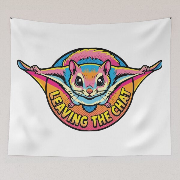 Item preview, Leaving The Chat Momonga Japanese Dwarf Flying Squirrel Pop Art designed and sold by Arc2020.