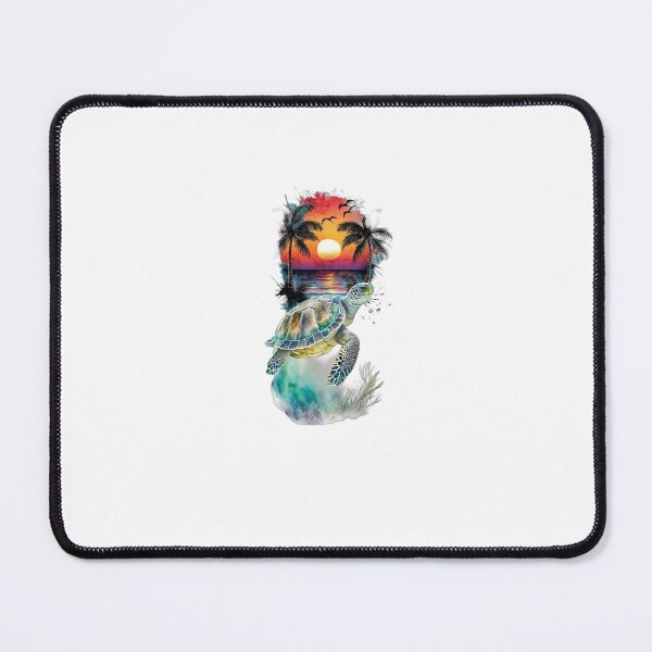Item preview, Sea Turtle Sunset Sticker | Tropical Beach Watercolor Art | Ocean Wildlife Vinyl Decal designed and sold by  PixelPop Studio.