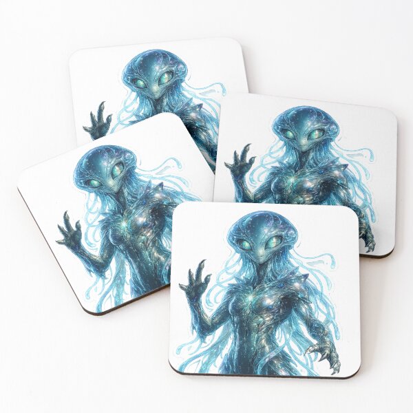 Item preview, Glowing Jellyfish Alien Portrait designed and sold by Ruamid.