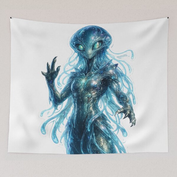 Item preview, Glowing Jellyfish Alien Portrait designed and sold by Ruamid.