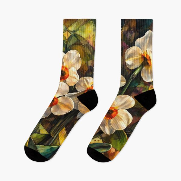 Item preview, Colorful Daffodils in Abstract Design designed and sold by cuprum.