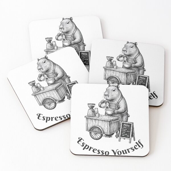 Item preview, Espresso Yourself Capybara Barista Funny Coffee Lover Cute Animal T-Shirt designed and sold by StickerNestYou.