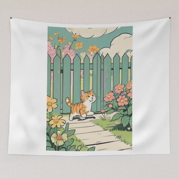 Item preview, Art - Stylized Feline Character, Japanese-inspired Naive Illustration designed and sold by World-Pets.