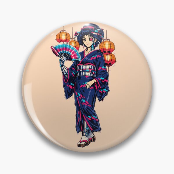 Item preview, Neon Retro Anime Geisha designed and sold by KungPowUnicorn.