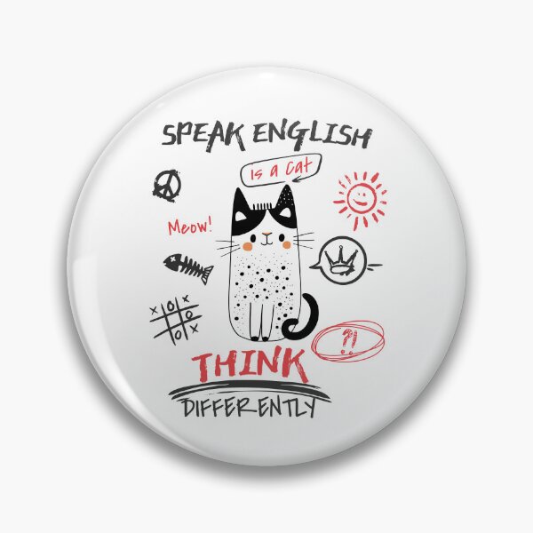Item preview, Speak English Think Differently Cat Doodle designed and sold by lenalenspod.