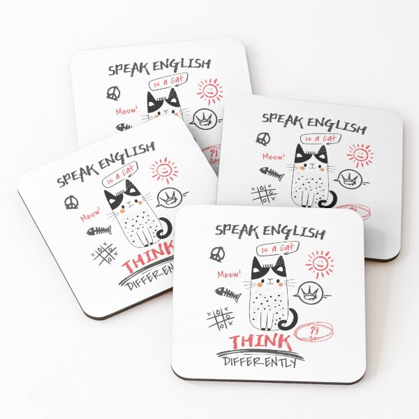 Item preview, Speak English Think Differently Cat Doodle designed and sold by lenalenspod.