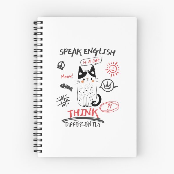 Item preview, Speak English Think Differently Cat Doodle designed and sold by lenalenspod.