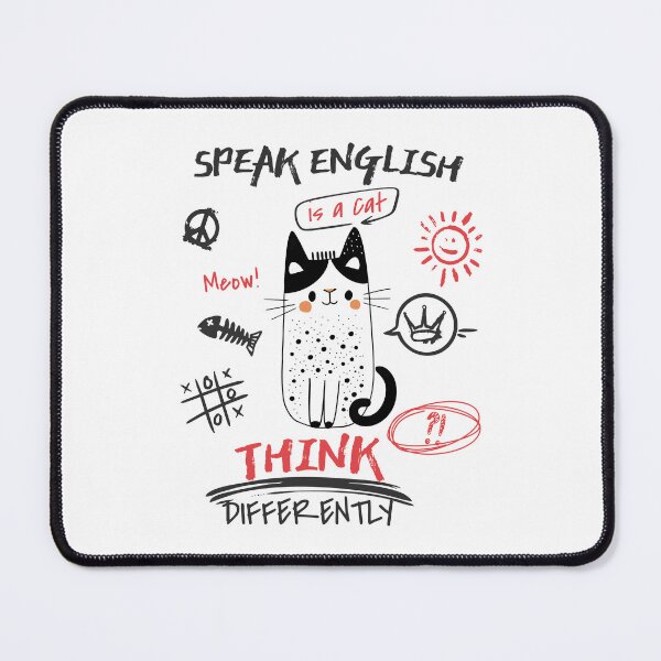 Item preview, Speak English Think Differently Cat Doodle designed and sold by lenalenspod.