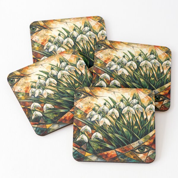 Item preview, Abstract Eyes and Snowdrops designed and sold by cuprum.