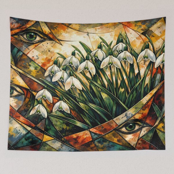 Item preview, Abstract Eyes and Snowdrops designed and sold by cuprum.