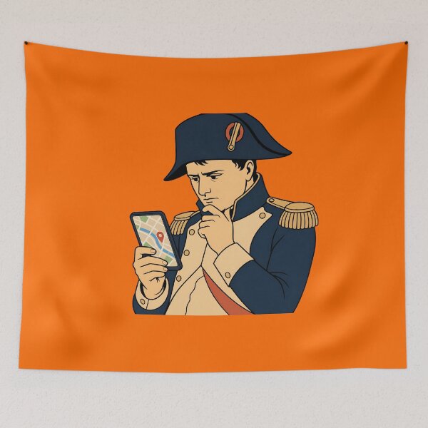 Item preview, Napoleon Using Google Maps – Lost Emperor Funny Meme Design designed and sold by ManggaeJM.