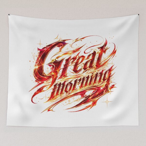 Item preview, Emberflare Morning: The Fiery Manga Greeting designed and sold by BlissBlvdShop.