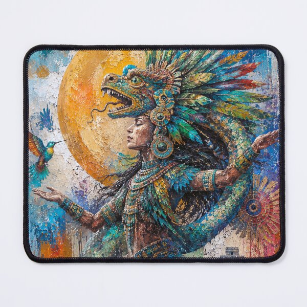Item preview, Feathered Serpent Quetzalcoatl painting. designed and sold by GalleryKauffeld.