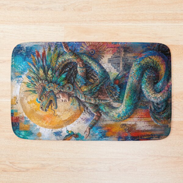 Item preview, Feathered Serpent Quetzalcoatl painting. designed and sold by GalleryKauffeld.