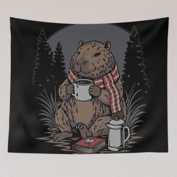 Item preview, Cozy Beaver Coffee Lover Cute Woodland Animal Vintage T-Shirt Design designed and sold by phsycartwork.