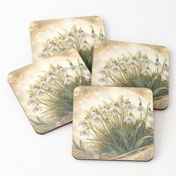 Item preview, Snowdrop Blooms in Art Nouveau Style designed and sold by cuprum.