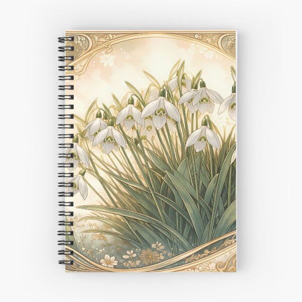 Item preview, Snowdrop Blooms in Art Nouveau Style designed and sold by cuprum.