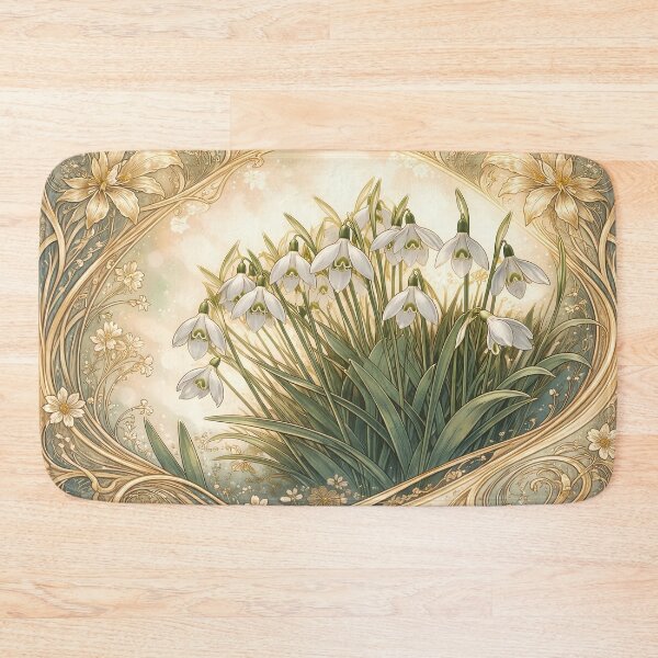 Item preview, Snowdrop Blooms in Art Nouveau Style designed and sold by cuprum.