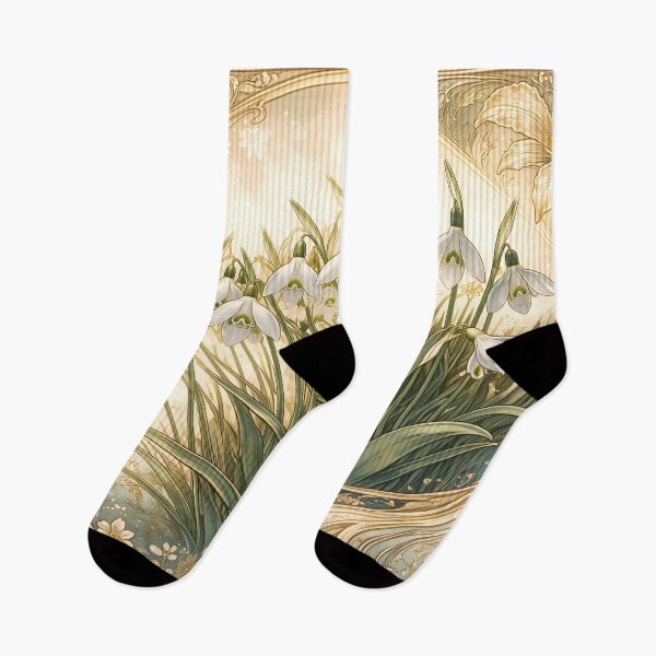 Item preview, Snowdrop Blooms in Art Nouveau Style designed and sold by cuprum.