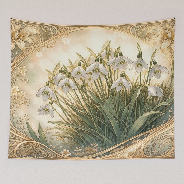 Item preview, Snowdrop Blooms in Art Nouveau Style designed and sold by cuprum.