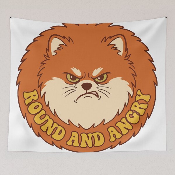 Item preview, Round And Angry Pomeranian Vintage Retro Groovy designed and sold by Arc2020.