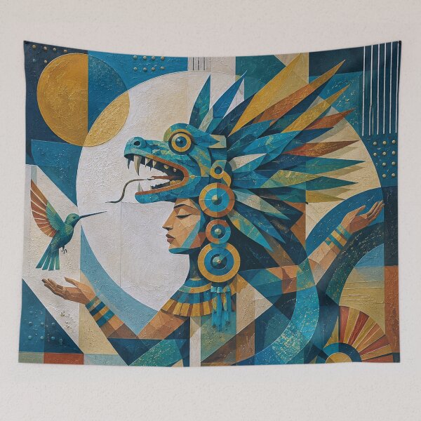 Item preview, Quetzalcoatl, Feathered Serpent painting. designed and sold by GalleryKauffeld.