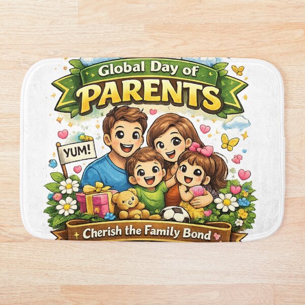 Aperçu de l'œuvre Journée mondiale des parents | Chérissez les liens familiaux | Modèle de t-shirt « Amour familial » créée et vendue par GooniSL.