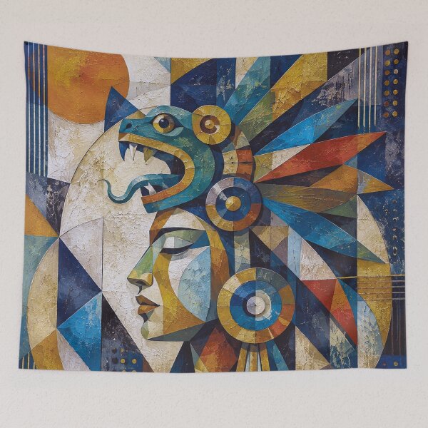 Item preview, Quetzalcoatl, Feathered Serpent painting. designed and sold by GalleryKauffeld.