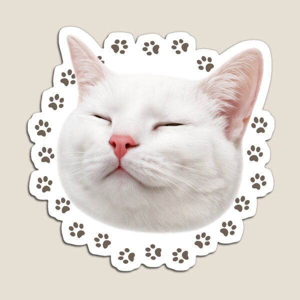 Item preview, Cute Smiling White Cat Face designed and sold by SawasdeeArigato.