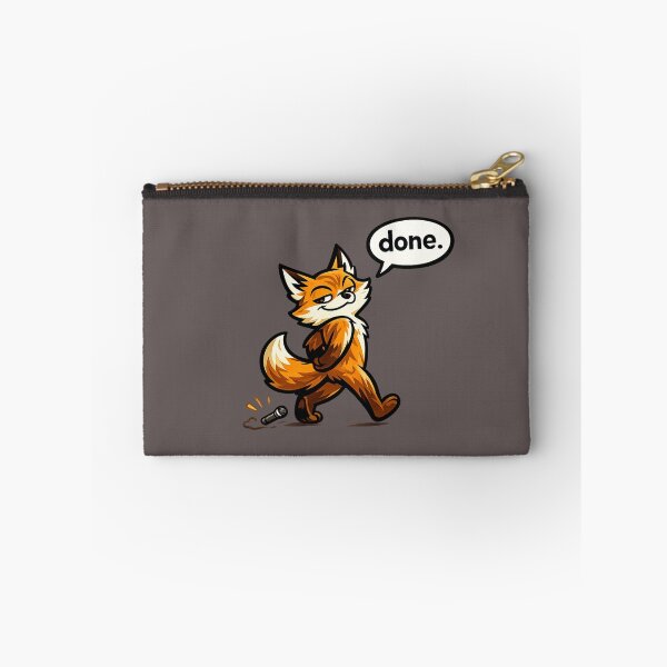 Item preview, Funny Mic Drop Fox Saying "Done." Cool Cartoon Meme Sticker Design designed and sold by Moonveil_Studio.