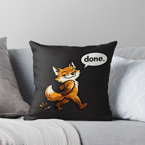 Item preview, Funny Mic Drop Fox Saying "Done." Cool Cartoon Meme Sticker Design designed and sold by Moonveil_Studio.