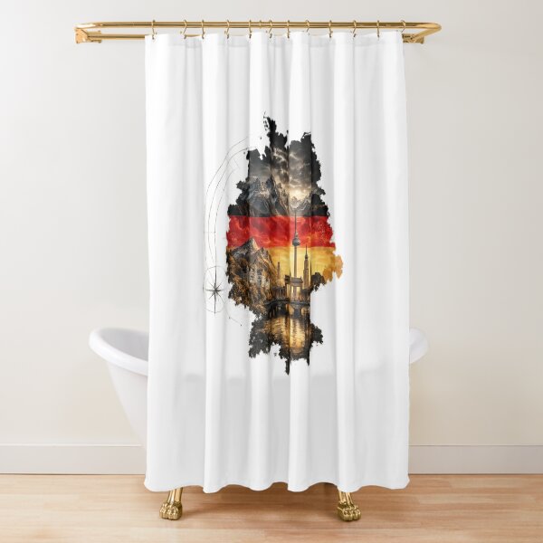 Item preview, Germany Vintage Watercolor Map with Iconic Landmarks – German Flag Travel Art designed and sold by JMDG Studio.