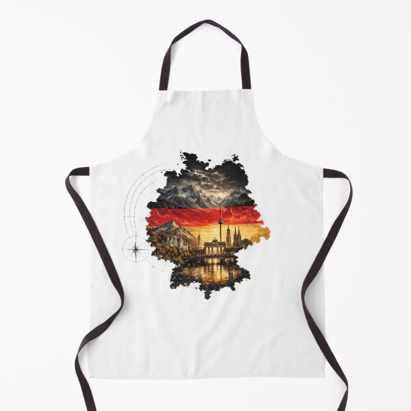 Item preview, Germany Vintage Watercolor Map with Iconic Landmarks – German Flag Travel Art designed and sold by JMDG Studio.