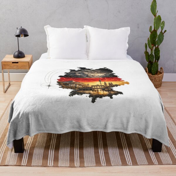 Item preview, Germany Vintage Watercolor Map with Iconic Landmarks – German Flag Travel Art designed and sold by JMDG Studio.