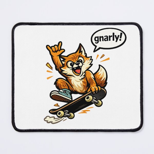 Item preview, Cute Skateboarding Fox Saying "Gnarly!" Funny Skater Cartoon Design designed and sold by Moonveil_Studio.