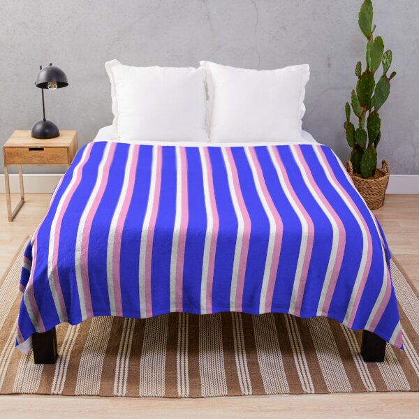 Item preview, Blue with Pink and White Stripes Pattern designed and sold by OneThreeSix.