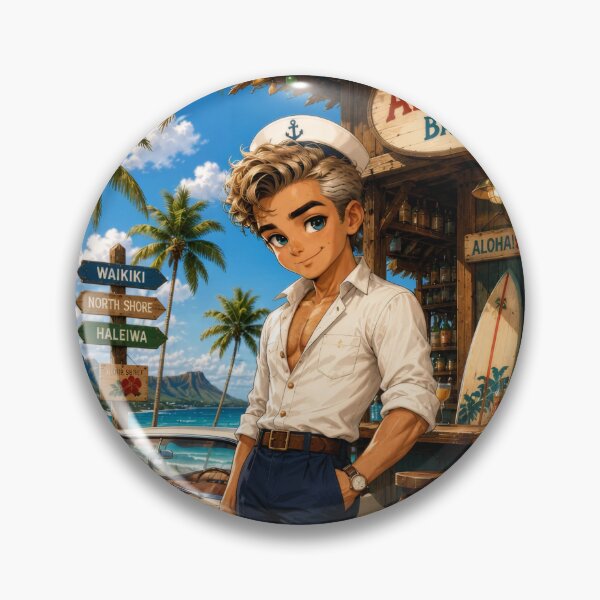 Item preview, Rockachibi Bruce - Aloha Tiki Bar Sailor by Kek-Ina designed and sold by Kek-Ina.