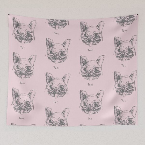Item preview, Tao The Embodiment of Love French Bulldog Dog Pet Portait Pencil Sketch Blush Pink designed and sold by BOKEbyTC.