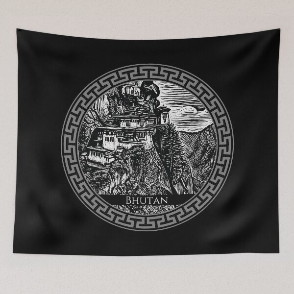 Item preview, Bhutan Vintage Woodcut Art designed and sold by Thistle-TShop.