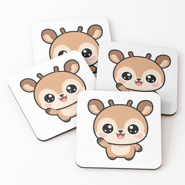 Item preview, Cute Waving Kawaii Deer Cartoon | Adorable Happy Deer Sticker & Gift Design designed and sold by Rood Art Studio.