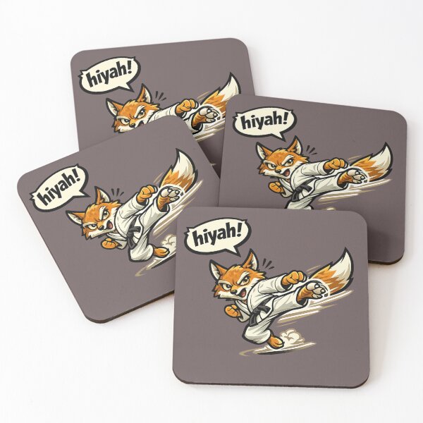 Item preview, Cute Karate Fox Saying "Hiyah!" Funny Martial Arts Sticker Design designed and sold by Moonveil_Studio.